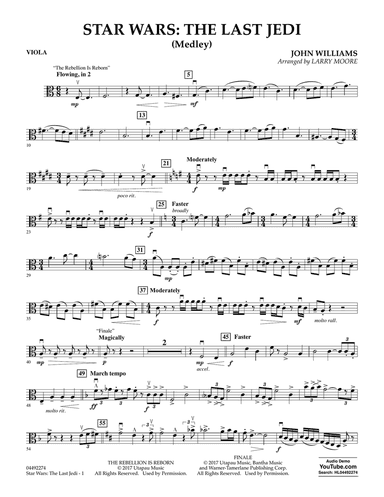 Star Wars: The Last Jedi (Medley) (Arr. Larry Moore) - Viola