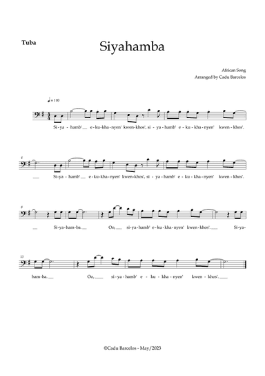 Siyahamba - Tuba (African Song)