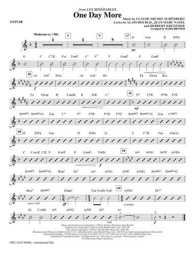 One Day More (from Les Miserables) (arr. Mark Brymer) - Guitar
