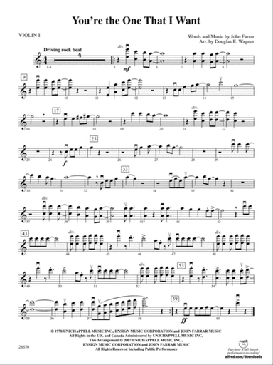 You're the One That I Want (from Grease): 1st Violin