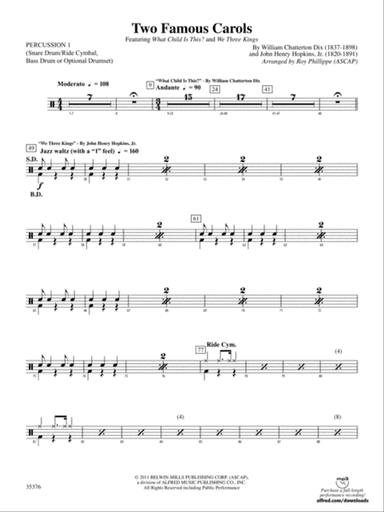 Two Famous Carols: 1st Percussion