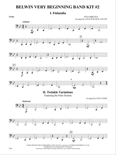 Belwin Very Beginning Band Kit #2: Tuba