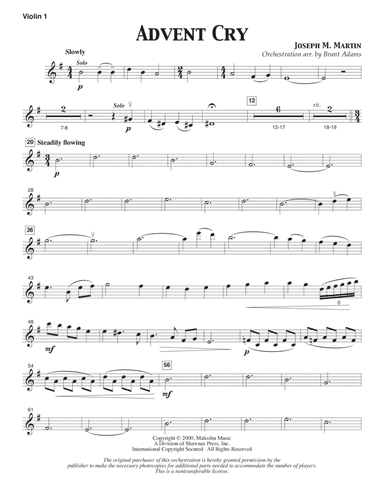 Advent Cry (from The Winter Rose) - Violin 1
