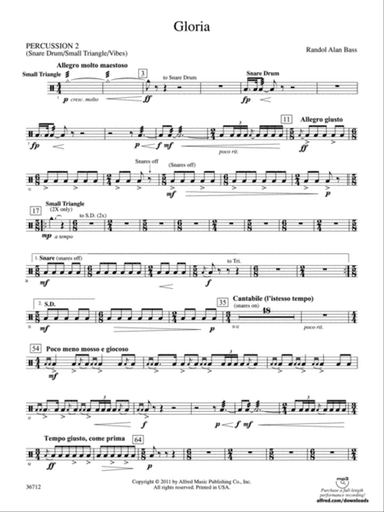 Gloria: 2nd Percussion
