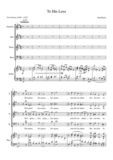 To His Love - Choir and Piano