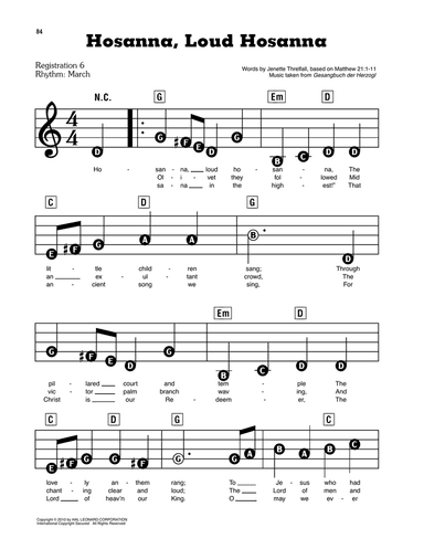 Hosanna, Loud Hosanna
