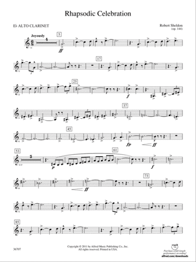 Rhapsodic Celebration: (wp) E-flat Alto Clarinet