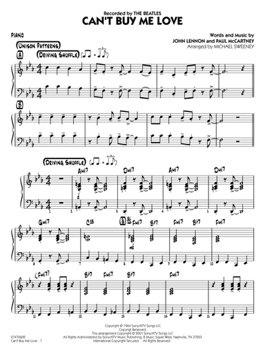 Can't Buy Me Love (arr. Michael Sweeney) - Piano