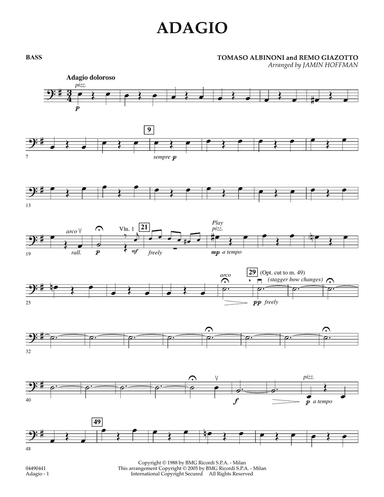 Adagio (arr. Jamin Hoffman) - Bass
