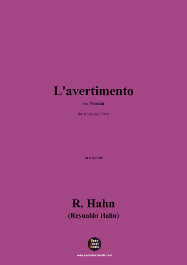 R. Hahn-L'avertimento,in e minor