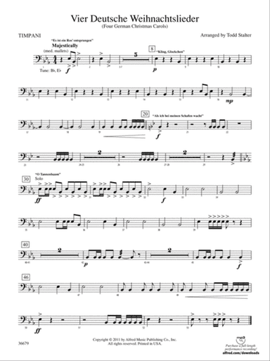 Vier Deutsche Weihnachtslieder: Timpani