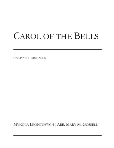 Carol of the Bells for Piano Six Hands