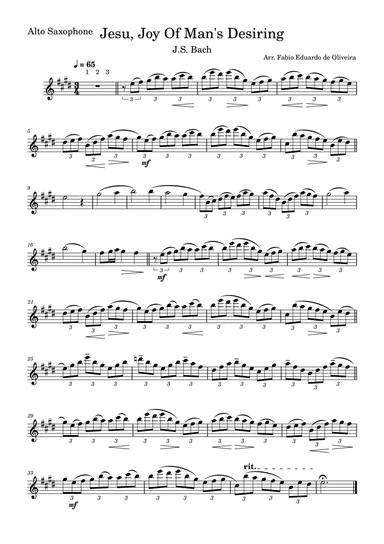 Jesu, Joy Of Men's Desiring (Bach) - Easy Arrangement