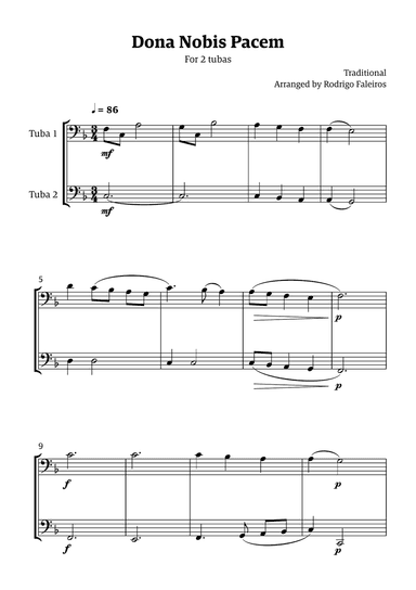 Dona Nobis Pacem - for 2 tubas