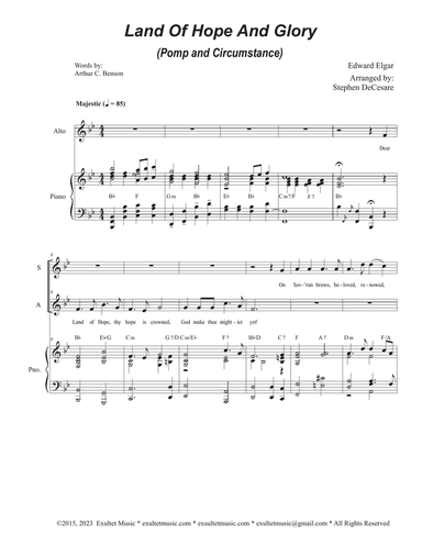 Land Of Hope And Glory (Pomp and Circumstance) (2-part choir - (SA)