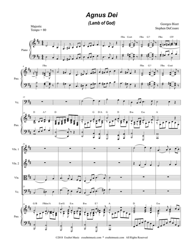 Agnus Dei (for String Quartet and Piano)