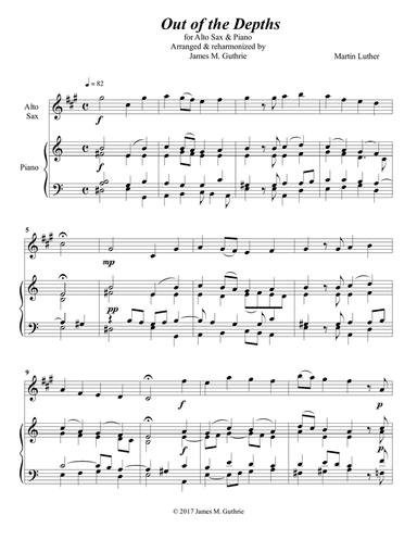 Luther: Out of the Depths for Alto Sax & Piano