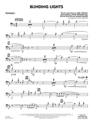 Blinding Lights (arr. Paul Murtha) - Trombone 1