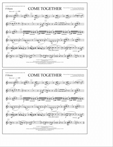 Come Together (arr. Tom Wallace) - F Horn
