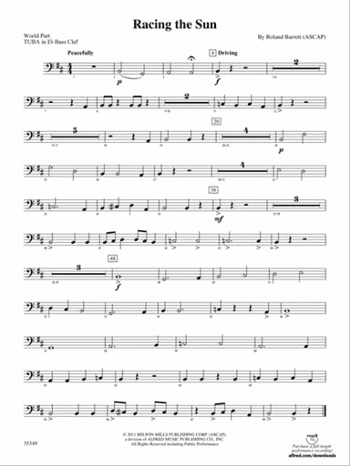 Racing the Sun: (wp) E-flat Tuba B.C.