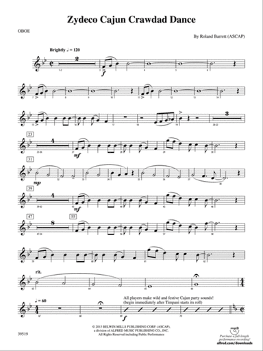 Zydeco Cajun Crawdad Dance: Oboe