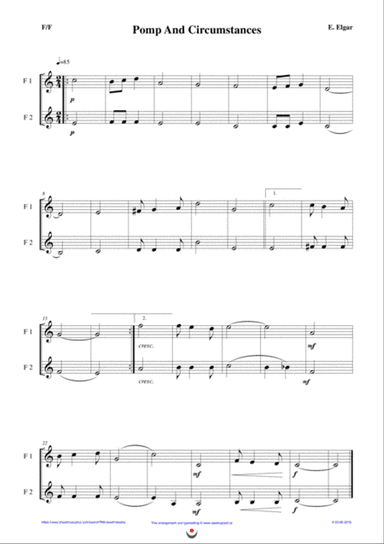 Pomp and Circumstances (easy brass duet Nb. 4 - F/F)