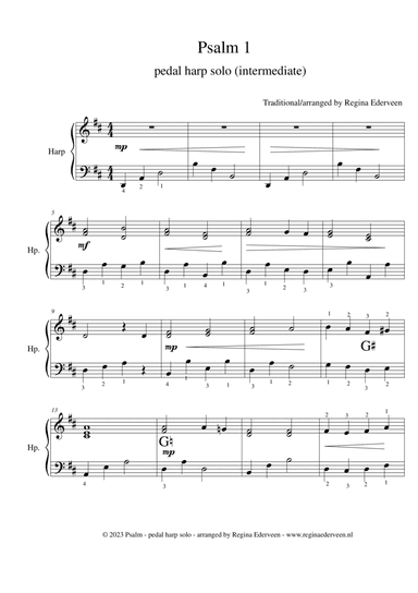 Psalm 1 pedal harp solo (intermediate)