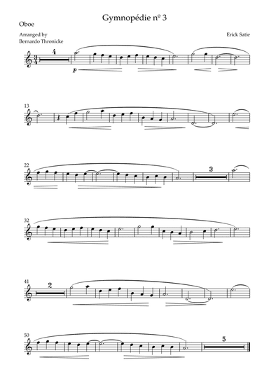 Gymnopédie nº 3 - For Oboe