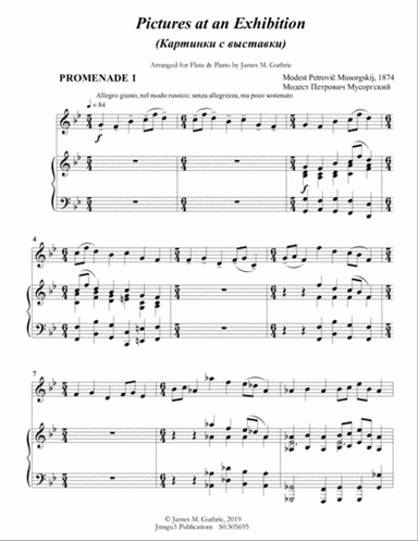 Mussorgsky: Pictures at an Exhibition for Flute & Piano
