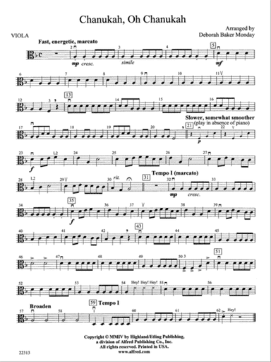 Chanuka, Oh Chanukah: Viola