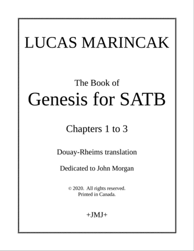 Genesis for SATB: chapters 1-3