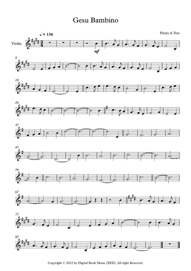 Gesu Bambino (The Infant Jesus) - Pietro A. Yon (Violin)