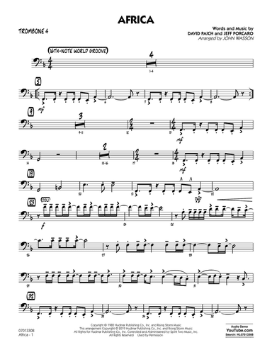 Africa (arr. John Wasson) - Trombone 4