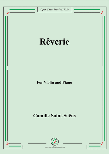 Saint-Saëns-Rêverie,for Violin and Piano