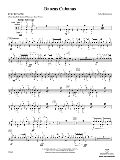 Danzas Cubanas: 1st Percussion