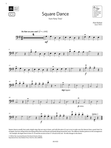 Square Dance (Grade Initial, C1, from the ABRSM Cello Syllabus from 2024)