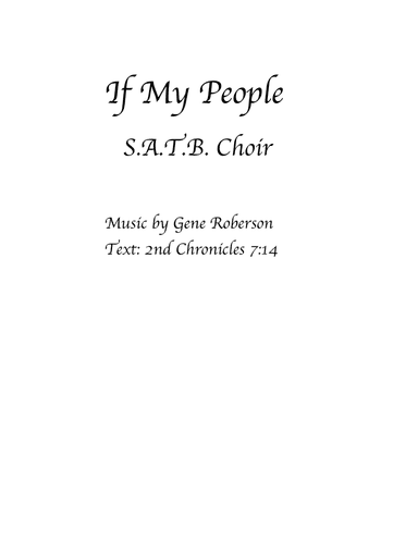 If My People (2 Chronicles 7:14