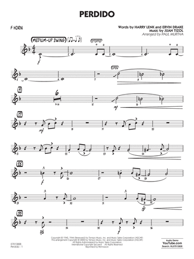 Perdido (arr. Paul Murtha) - F Horn
