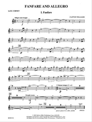 Fanfare and Allegro: 1st B-flat Cornet