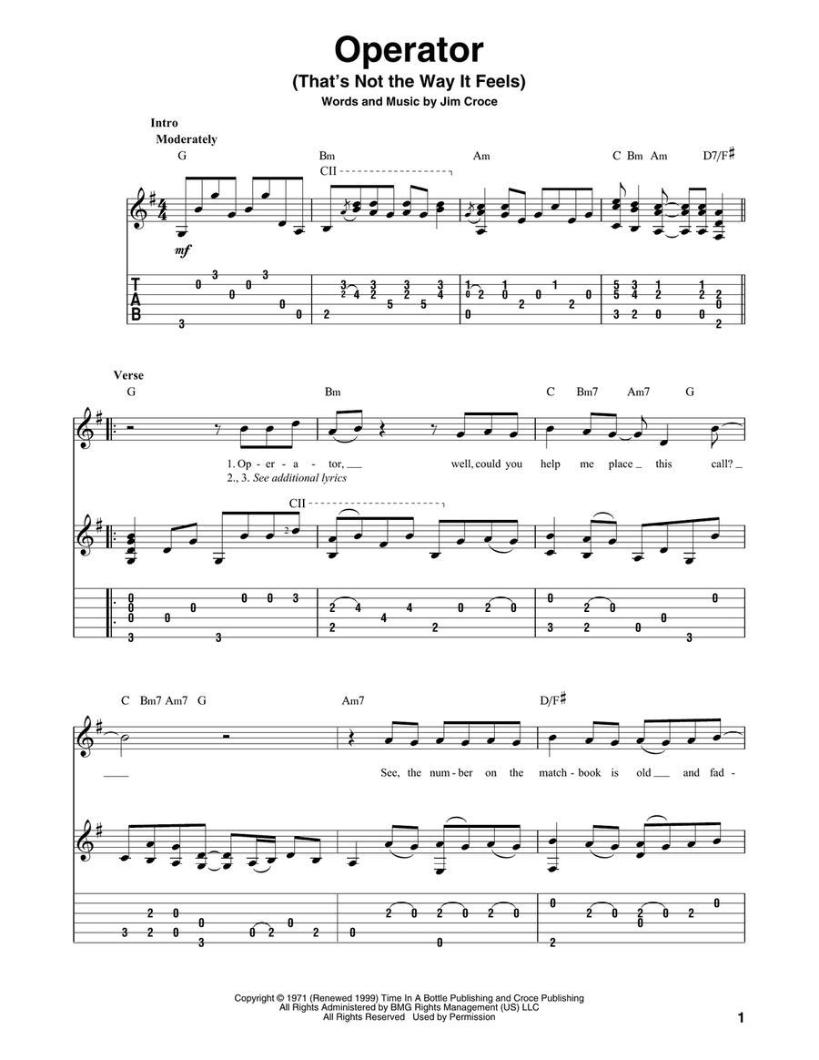 Operator (That's Not The Way It Feels)