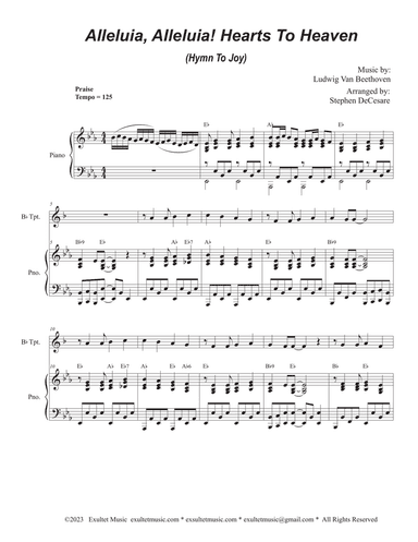 Alleluia, Alleluia! Hearts To Heaven (Bb-Trumpet solo and Piano)