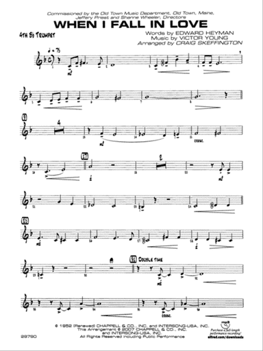 When I Fall in Love: 4th B-flat Trumpet