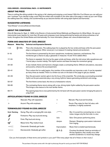 Cool Breeze: Eb Educational Pack