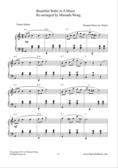 Beautiful Waltz in A Minor Op.19 by Chopin