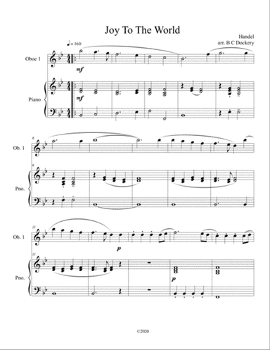 Joy to the World (oboe solo) with optional piano accompaniment