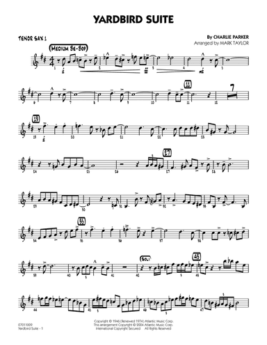 Yardbird Suite (arr. Mark Taylor) - Tenor Sax 1