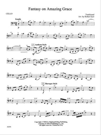Fantasy on Amazing Grace: Cello