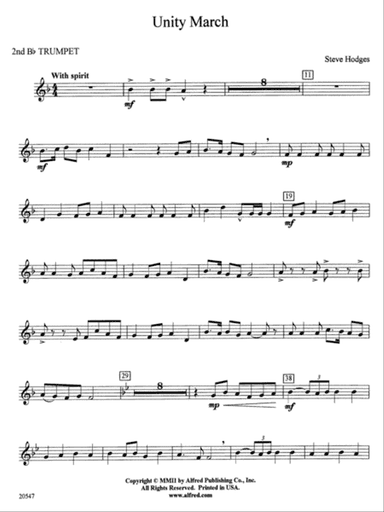 Unity March: 2nd B-flat Trumpet