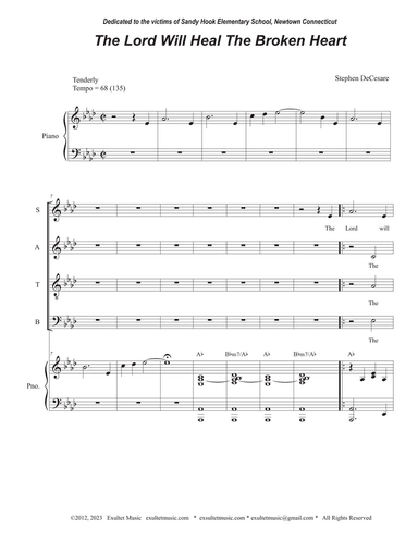 The Lord Will Heal The Broken Heart (SATB)