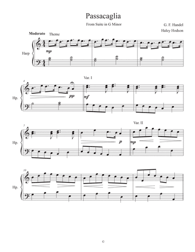 Passacaglia for Solo Pedal Harp